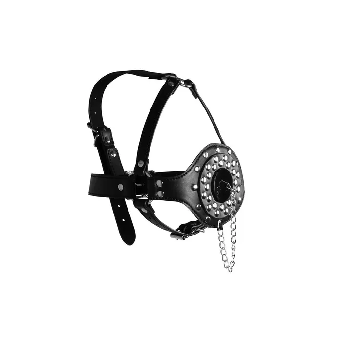 Male Sex Toys Shots Toys Open Mouth Gag Head Harness with Plug Stopper