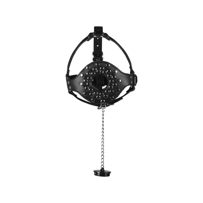 Male Sex Toys Shots Toys Open Mouth Gag Head Harness with Plug Stopper