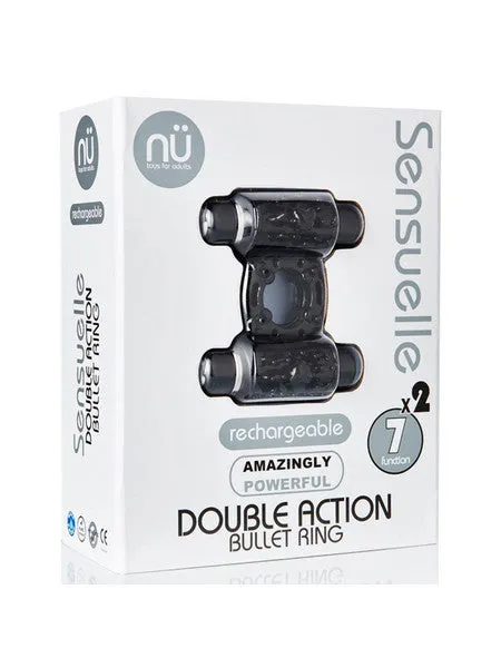 Novel Creations Vibrators NU Sensuelle Double Action 7 Function Black Novel Creations Vibrators NU Sensuelle Double Action 7 Function Black