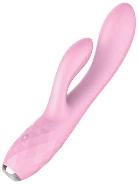 Playful Vibrators Diamonds The Queen GSpot Rabbit Vibe Pink