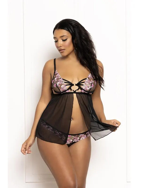 Seven Til Midnight Two Piece Babydoll Set Multicolored Embroidered Floral Galloon Lace And Mesh Babydoll Wi Couples Seven Til Midnight Two Piece Babydoll Set Multicolored Embroidered Floral Galloon Lace And Mesh Babydoll Wi Couples