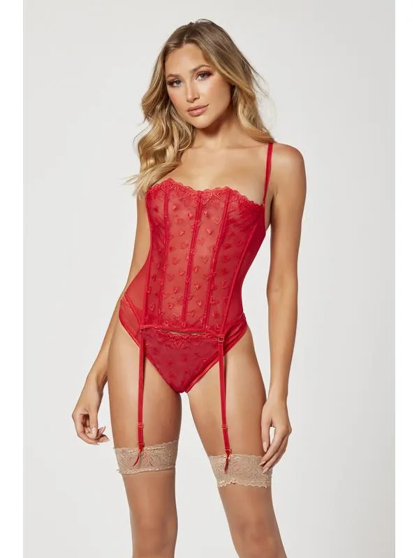 Seven Til Midnight Vibrators Two Piece Bustier And Panty Set 11570 RED M H