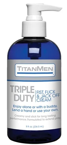 Vibrators Doc Johnson Titanmen Triple Duty Fist Fuck and Jack Off Cream Bulk 8 Fl Oz