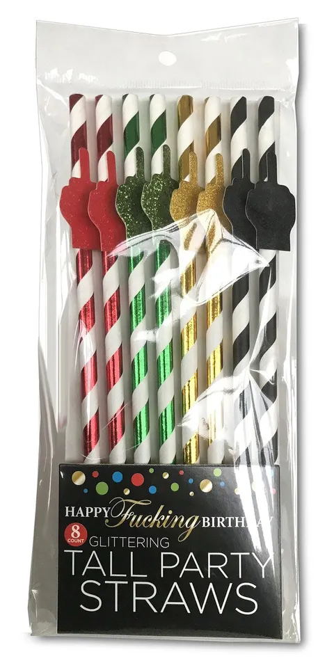 Vibrators Little Genie Happy Fucking Birthday Tall Party Straws