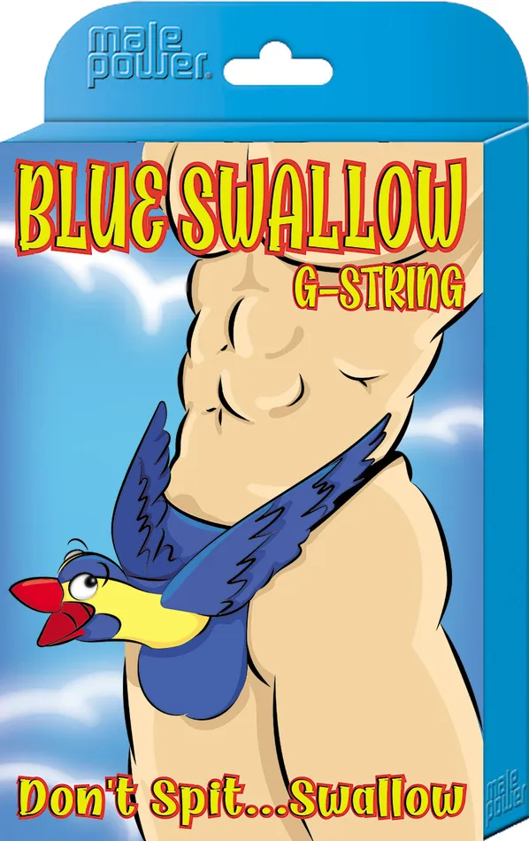 Vibrators Male Power Blue Swallow GString One Size Blue