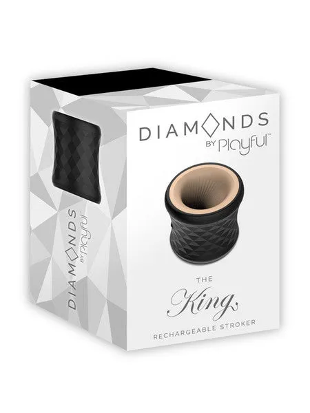 Vibrators Playful Diamonds The King Rechargeable Stroker Black
