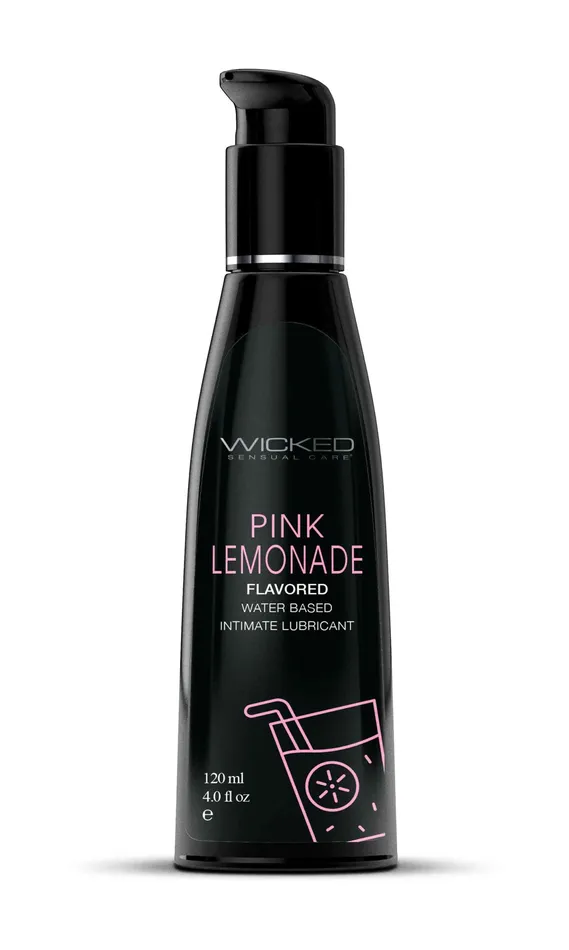 Vibrators Wicked Sensual Care Aqua Pink Lemonade Flavored Water Based Intimate Lubricant 4 Fl Oz