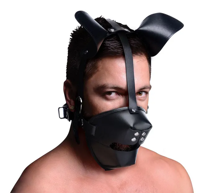 XR Brands Master Series Couples Pup Puppy Play Hood and Breathable Ball Gag XR Brands Master Series Couples Pup Puppy Play Hood and Breathable Ball Gag