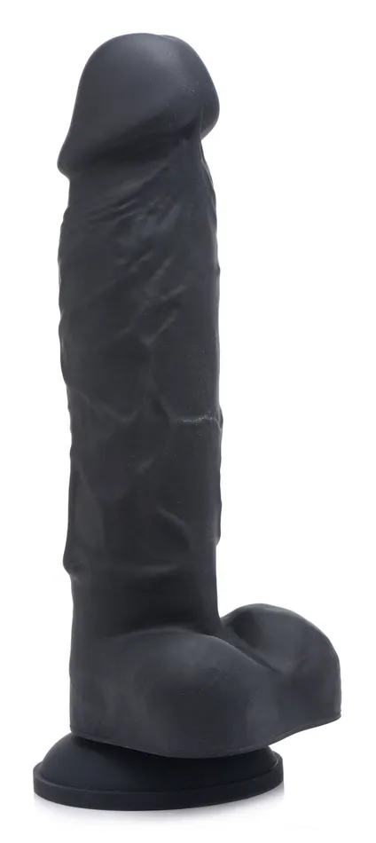 XR Brands Strap U Dildos Power Pecker 7 Inch Silicone Dildo With Balls Black XR Brands Strap U Dildos Power Pecker 7 Inch Silicone Dildo With Balls Black