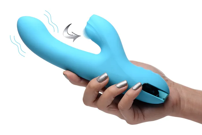 5 Star 13X Silicone Pulsing and Vibrating Rabbit Teal XR Brands Vibrators