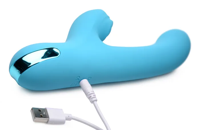 5 Star 13X Silicone Pulsing and Vibrating Rabbit Teal XR Brands Vibrators