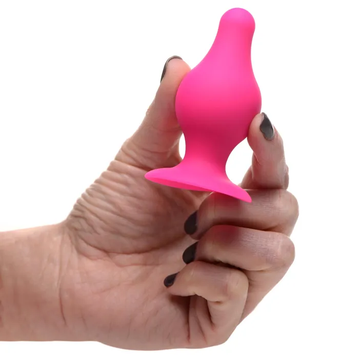 Anal XR Brands Squeezable Tapered Small Anal Plug Pink