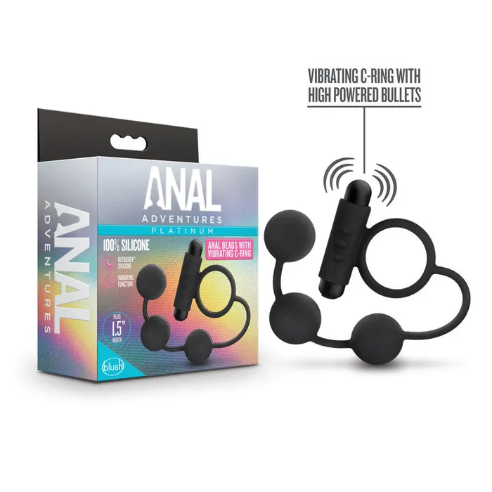 Blush Novelties Male Sex Toys Anal Adventures Platinum Anal Beads Vibrating CRing Blush Novelties Male Sex Toys Anal Adventures Platinum Anal Beads Vibrating CRing