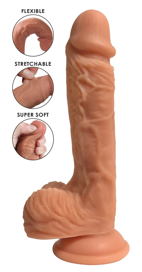 Curve Toys Dildos Easy Riders Dual Density Silicone Dildo 8 Inch