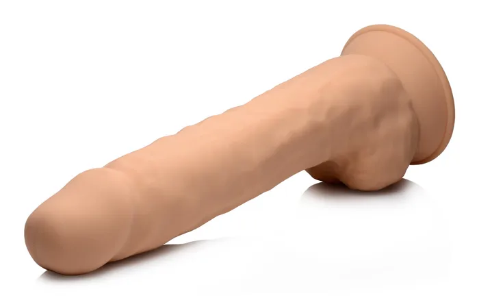 Curve Toys Dildos Silexpan Medium Hypoallergenic Silicone Dildo with Balls 10 Inch