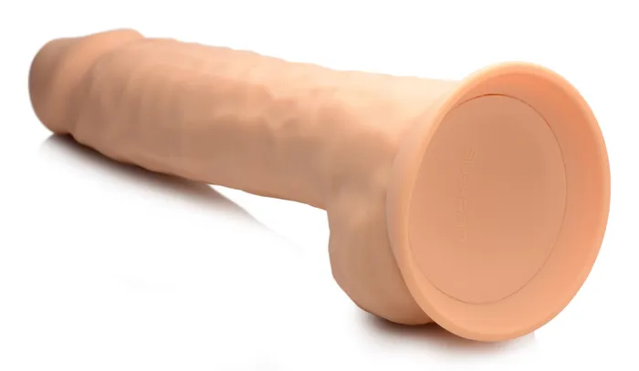 Curve Toys Dildos Silexpan Medium Hypoallergenic Silicone Dildo with Balls 10 Inch