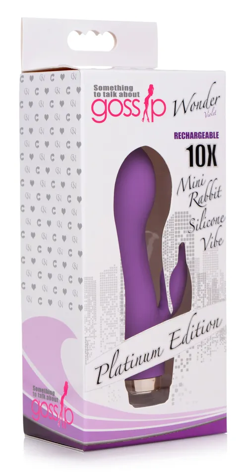 Curve Toys Vibrators 10X Wonder Mini Rabbit Silicone Vibrator Purple Curve Toys Vibrators 10X Wonder Mini Rabbit Silicone Vibrator Purple