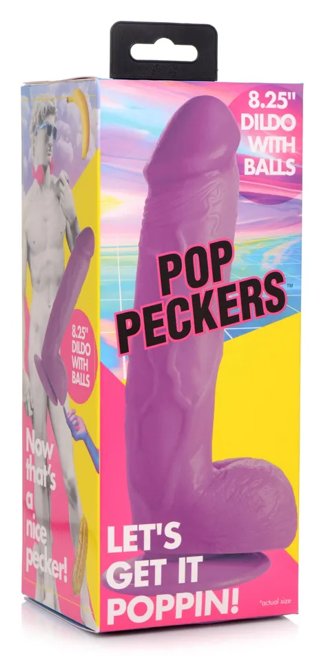 Dildos XR Brands 825 Inch Dildo with Balls Purple