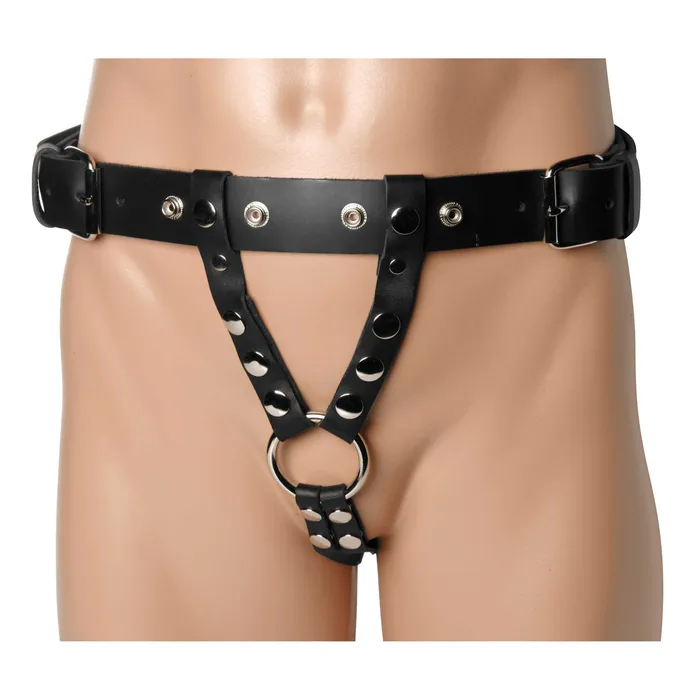 Double Penetration Premium Leather Dildo Harness for Men XR Brands Female Sex Toys Double Penetration Premium Leather Dildo Harness for Men XR Brands Female Sex Toys