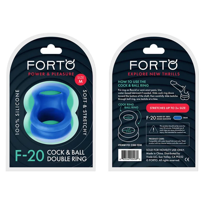 F20 BALLS STRETCHER LIQUID SILICONE MEDIUM BLUE Forto Dildos