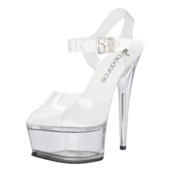 Female Sex Toys OSAS Clear Platform Sandal With Quick Release Strap 6in Heel Female Sex Toys OSAS Clear Platform Sandal With Quick Release Strap 6in Heel