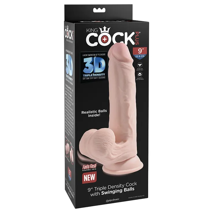 Holiday King Cock Plus Triple Density Cock With Swinging Balls Dildos