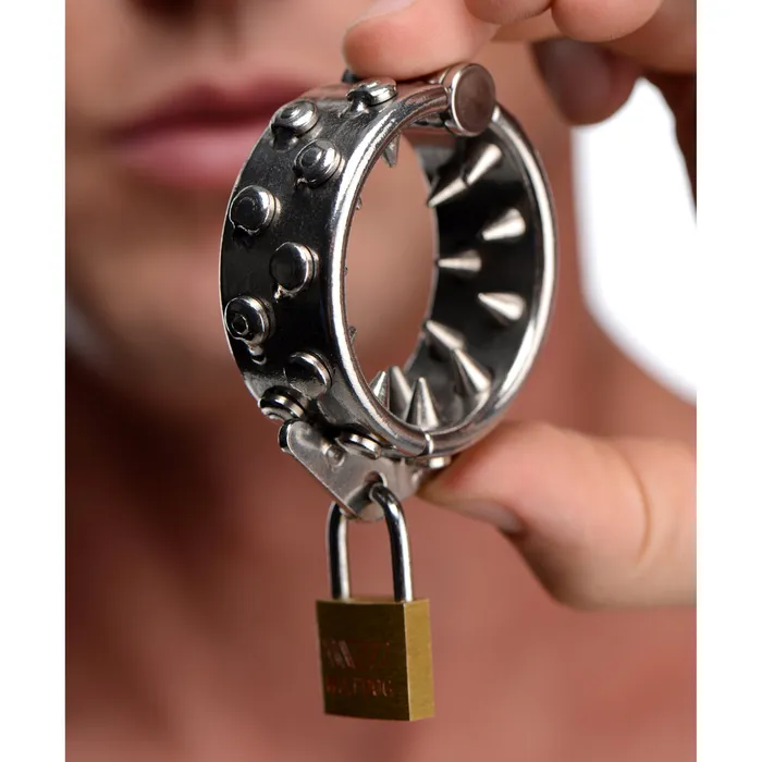 Impaler Locking CBT Ring with Spikes XR BRands Male Sex Toys
