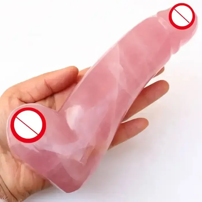 Natural Rose Quartz Massage Penis Wand PlugLust Vibrators