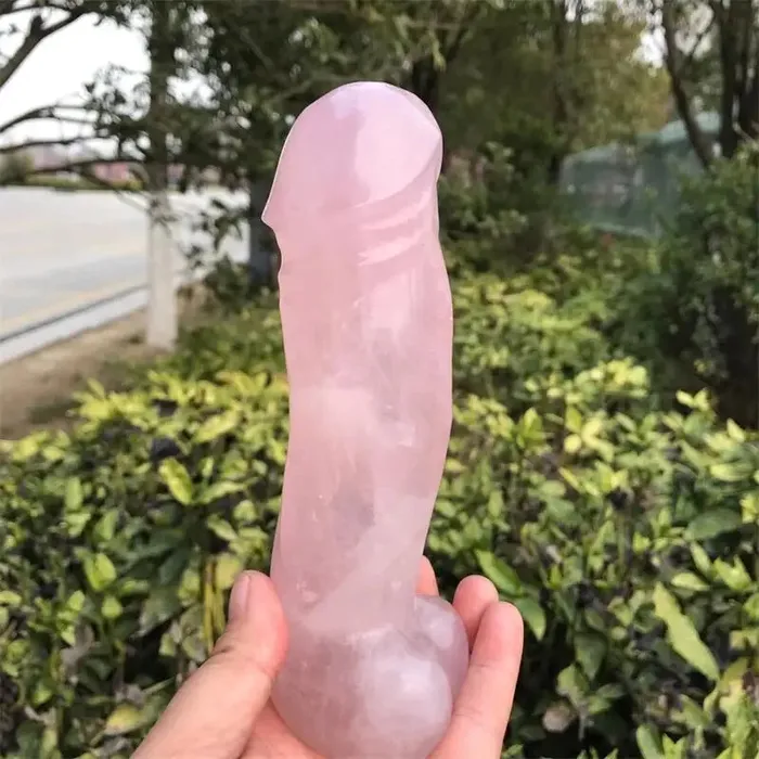 Natural Rose Quartz Massage Penis Wand PlugLust Vibrators