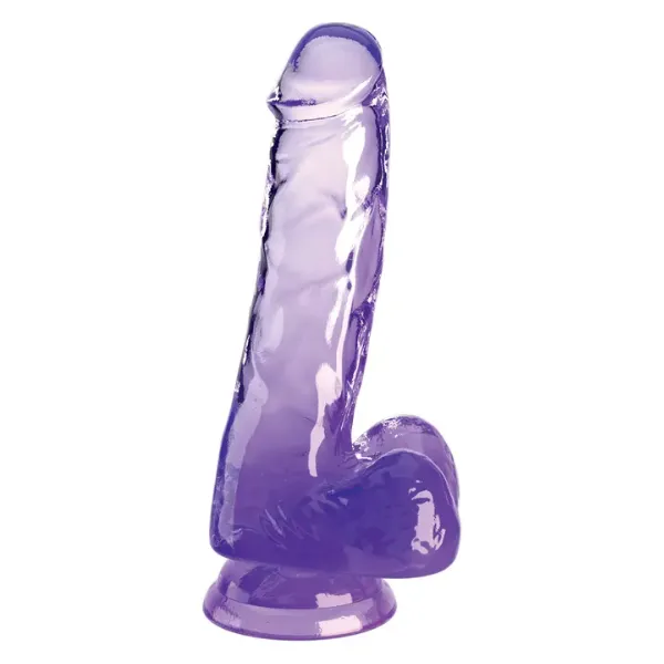 OSAS Dildos King Cock Clear 6in Cock with Balls Purple