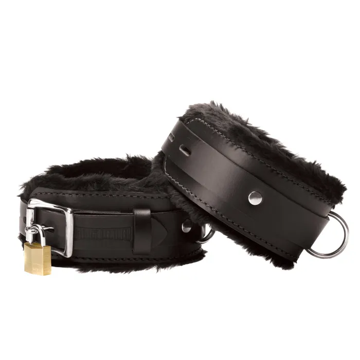 Restraints XR Brands Strict Leather Premium Fur Lined Wrist Cuffs