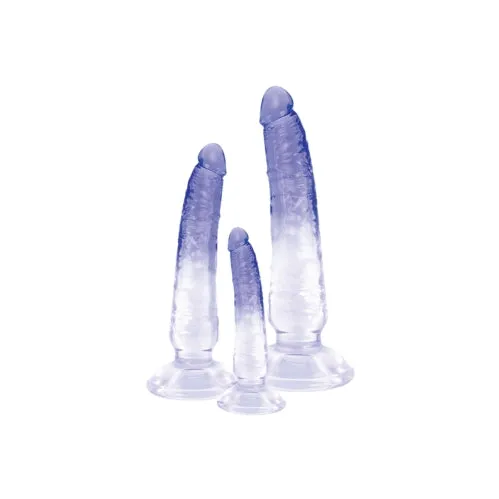 Vibrators Cheap Products Parti Sapphire 3 in 1 Kit Transparent Purple 3A