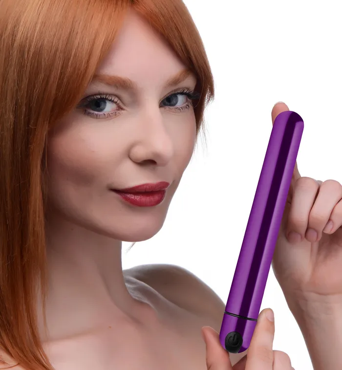 Vibrators XR Brands 10X Slim Metallic Bullet Purple