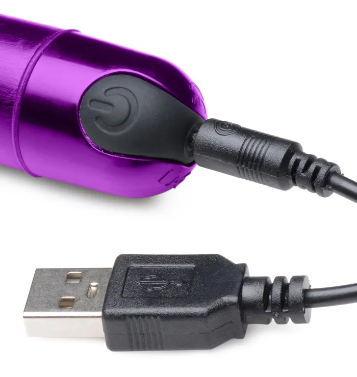 Vibrators XR Brands 10X Slim Metallic Bullet Purple