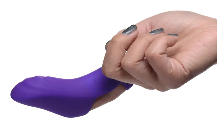 Vibrators XR Brands 7X Finger Bang Her Pro Silicone Vibrator Purple