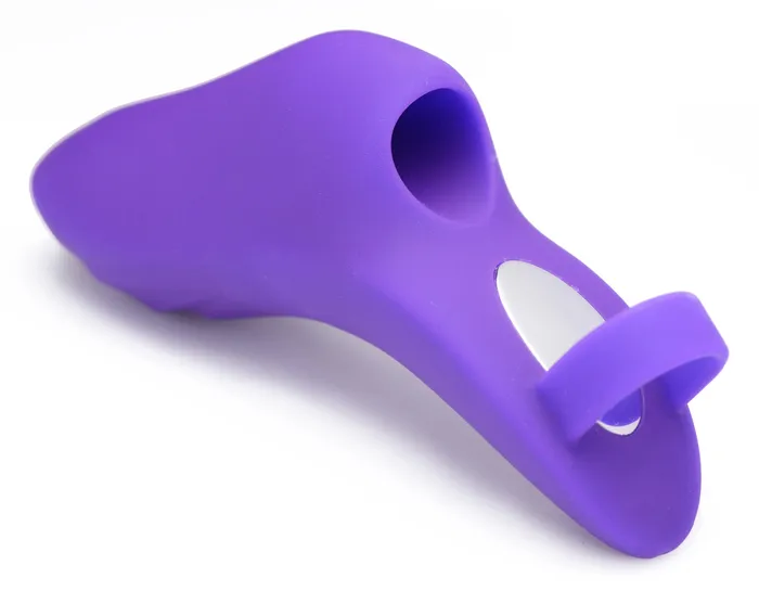 Vibrators XR Brands 7X Finger Bang Her Pro Silicone Vibrator Purple