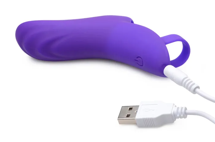 Vibrators XR Brands 7X Finger Bang Her Pro Silicone Vibrator Purple