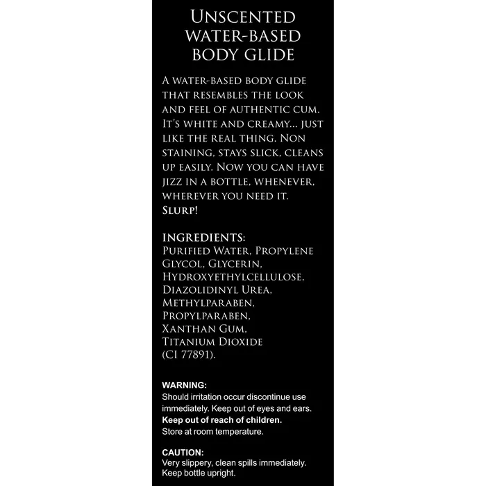 Vibrators XR Brands Jizz Unscented WaterBased Lube 34oz
