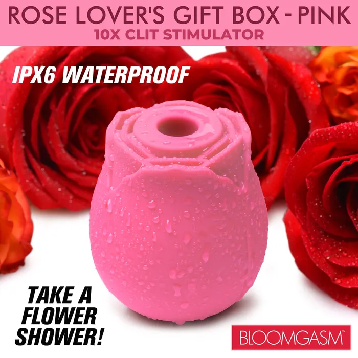 Vibrators XR Brands The Rose Lovers Gift Box 10x Clit Suction Rose Pink