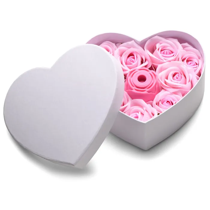 Vibrators XR Brands The Rose Lovers Gift Box 10x Clit Suction Rose Pink