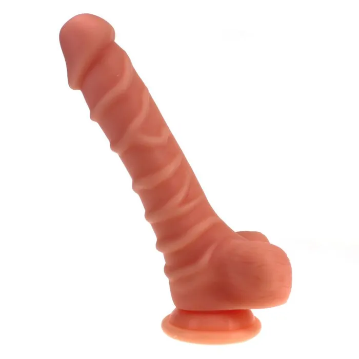 XMEN Realistic Dildo Ridged Shaft w Balls Flesh Dildos