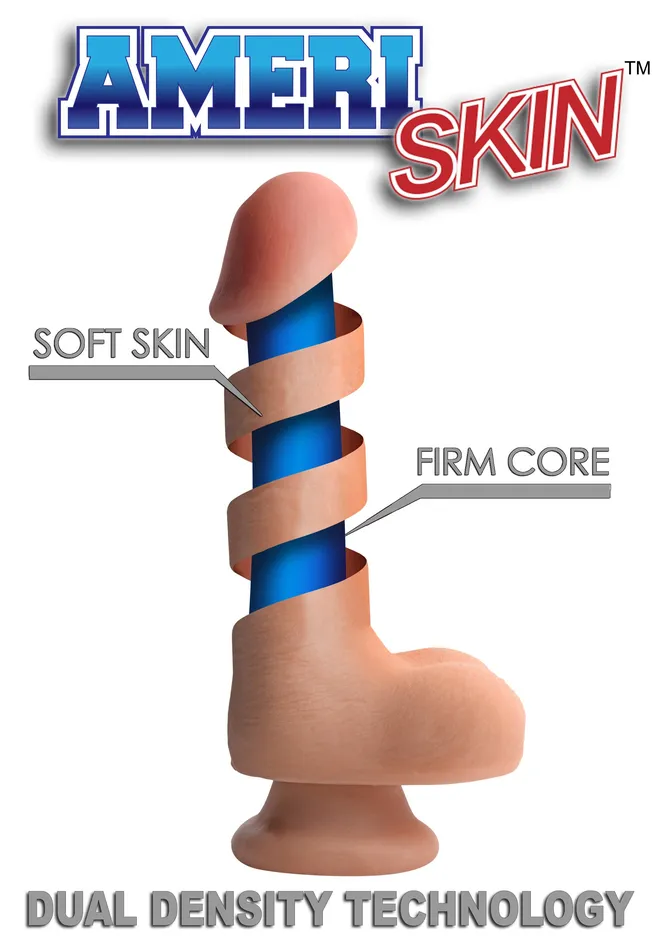 XR Brands 9 Inch Ultra Real Dual Layer Suction Cup Dildo Dark Skin Tone Dildos