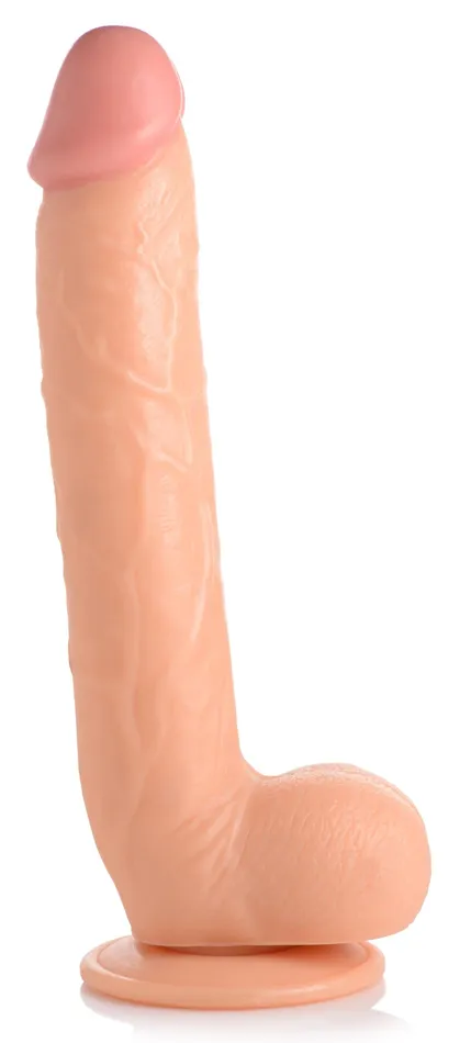 XR Brands Dildos Long Logan 10 Inch Dildo with Balls Light