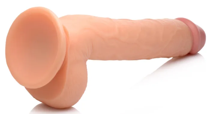 XR Brands Dildos Long Logan 10 Inch Dildo with Balls Light