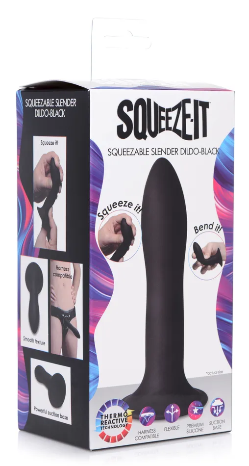 XR Brands Dildos Squeezable Slender Dildo Black