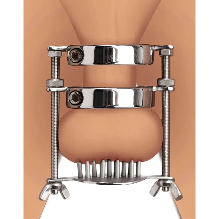 XR Brands Male Sex Toys Stainless Steel Spiked CBT Ball Stretcher and Crusher XR Brands Male Sex Toys Stainless Steel Spiked CBT Ball Stretcher and Crusher